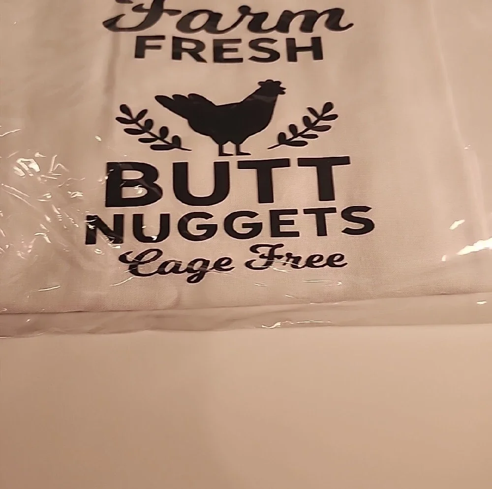 Chicken Farm Graphic Flour Sack Towels -3- White with Black Vinyl